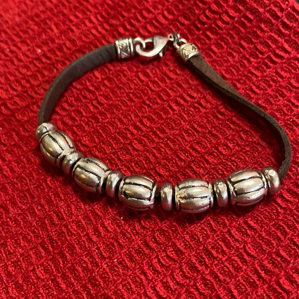 ❤️ JAMES AVERY RETIRED BLACK LEATHER W/ SILVER NUGGET BRACELET❤️